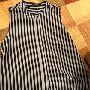 Navy and light blue stripped blouse